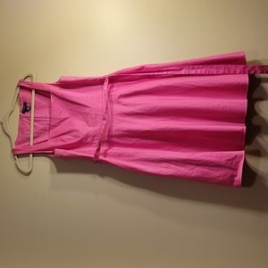 Chaps square neck a-line dress with waist tie